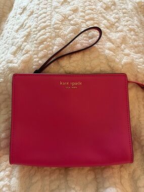 Kate Spade Hot Pink Leather Wristlet Clutch